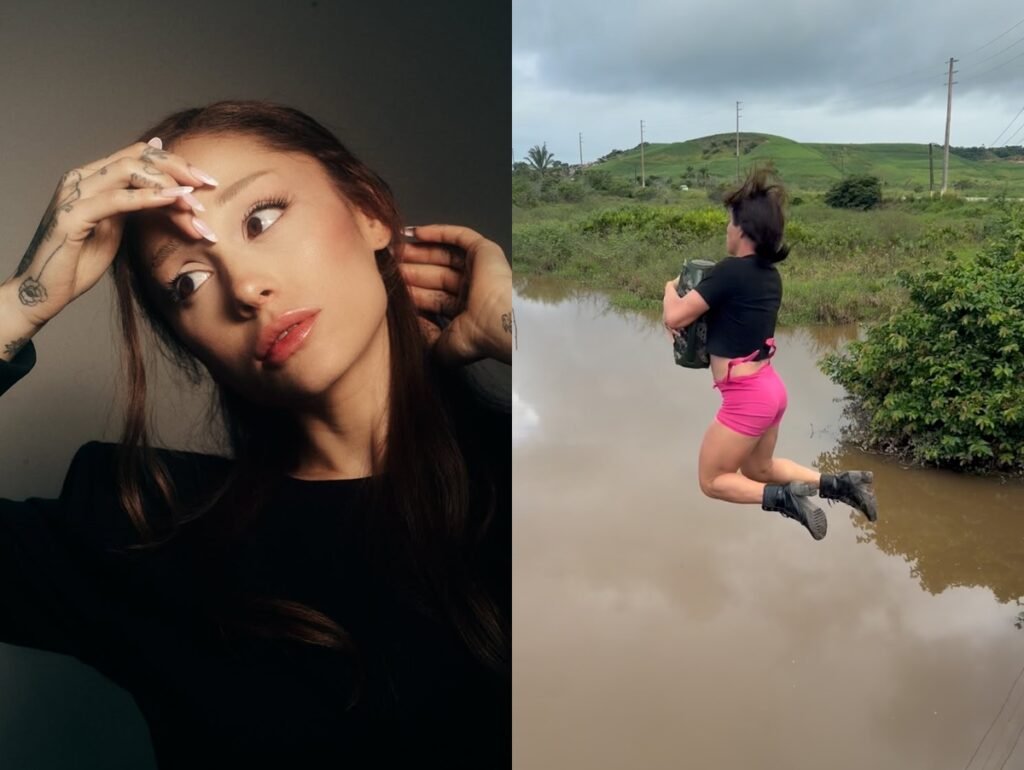 Brasileiro se joga no rio para divulgar música de Ariana Grande e cantora reage; veja o vídeo