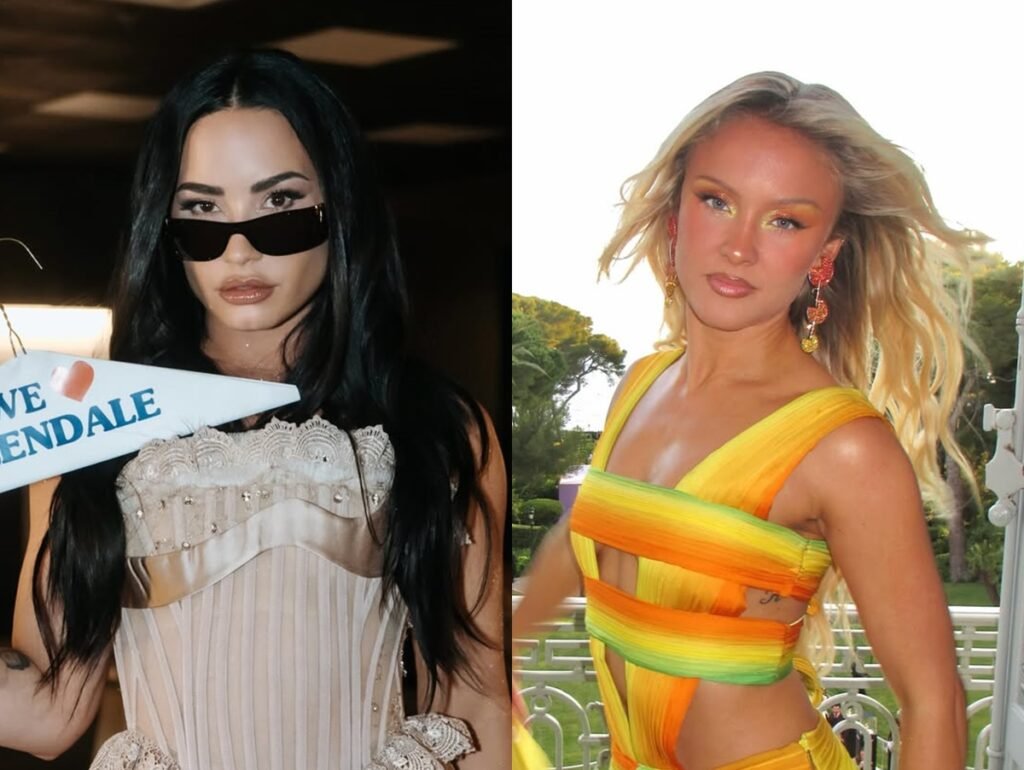Atrações do Rock in Rio, Demi Lovato e Zara Larsson surgem juntas em evento e fãs relembram feat que não aconteceu