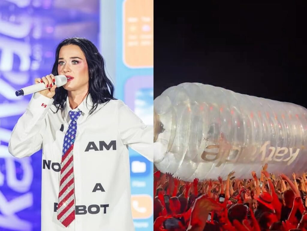 Katy Perry entra em garrafa inflável e faz performance de "Watch It Burn" em novo show para festivais